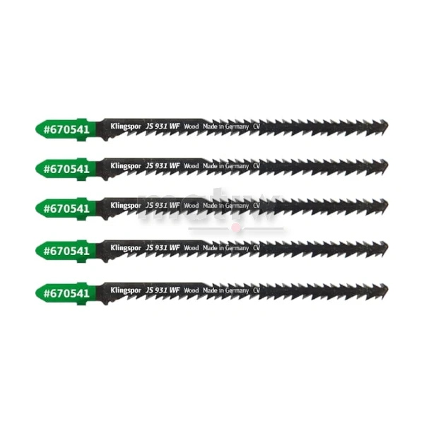 BRZESZCZOT DO WYRZYNARKI ZE STALI CHROMOWO-WANADOWEJ KLINGSPOR JS941WF DO DREWNA 115x5x1,45 mm 5szt