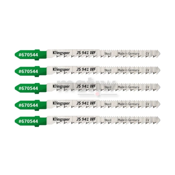 BRZESZCZOT DO WYRZYNARKI ZE STALI CHROMOWO-WANADOWEJ KLINGSPOR JS941WF DO DREWNA 100x5x1,45 mm 5szt