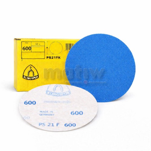 Krążek papier ścierny na rzep 125mm Klingspor PS21 cyrkon P600 50szt.