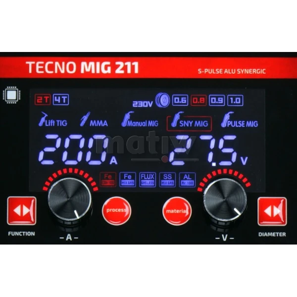 Spawarka Migomat Ideal MIG TECNO MIG 211 S-PULSE ALU Synergic synergia