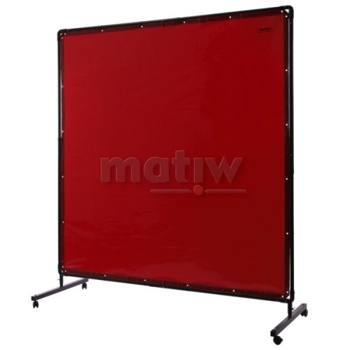 Parawan spawalniczy 180x180 cm ze stelażem czerwony.jpg