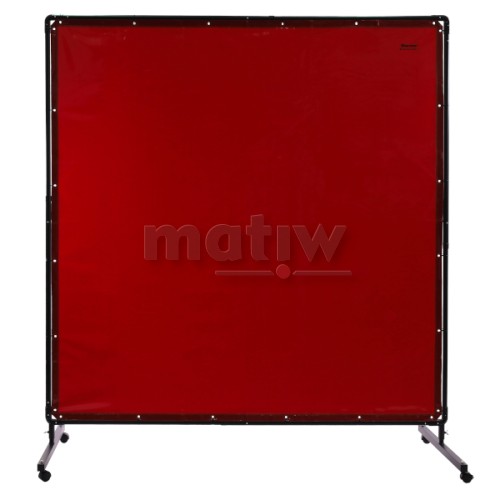 Parawan spawalniczy 180x180 cm ze stelażem czerwony.jpg