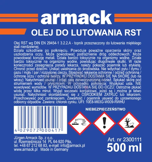 Topnik Armack RST olej do lutowania stali nierdzewnej 500ml.jpg