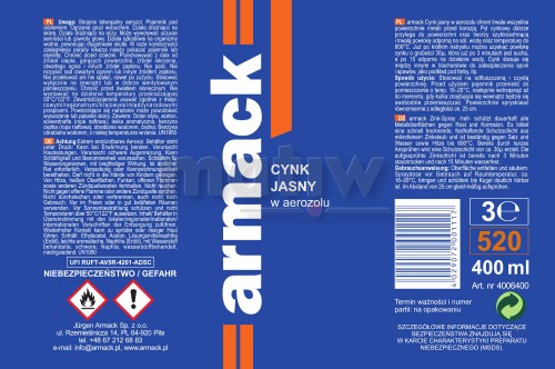 Cynk jasny w aerozolu spray 400 ml Armack.jpg