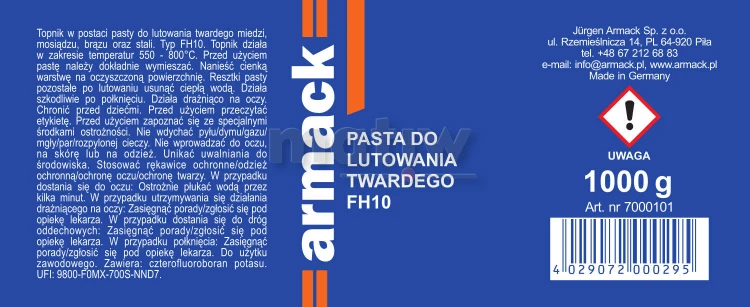 Pasta HS do lutowania twardego FH10 Armack 1000g.jpg