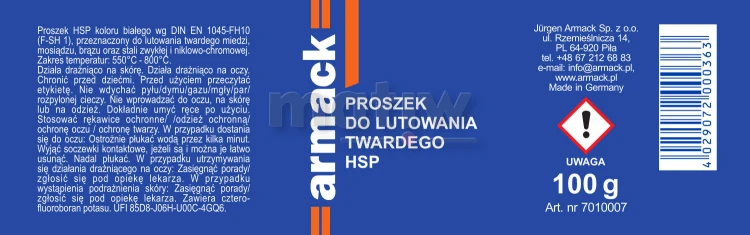 Topnik Armack HS pproszek do lutowania twardego 100g.jpg