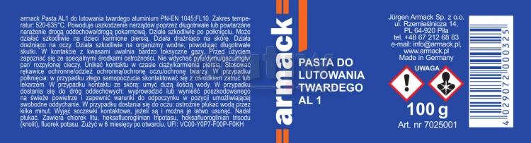 Topnik do lutowania aluminium pasta Armack AL1 100g.jpg