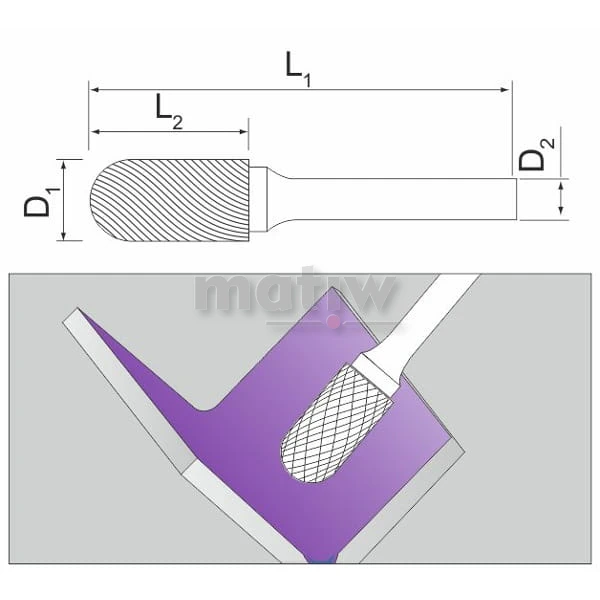 Frez pilnik trzpieniowy walcowy zaokrąglony typ C INOX 10 mm FESTA.jpg