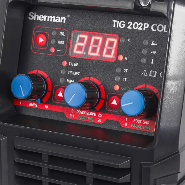 Zestaw spawarka inwertorowa TIG MMA 200 A Sherman TIG 202P COLD.jpg