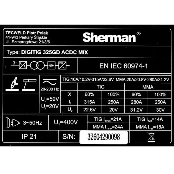 Spawarka Sherman TIG DIGITIG 325 GD AC/DC MIX.jpg