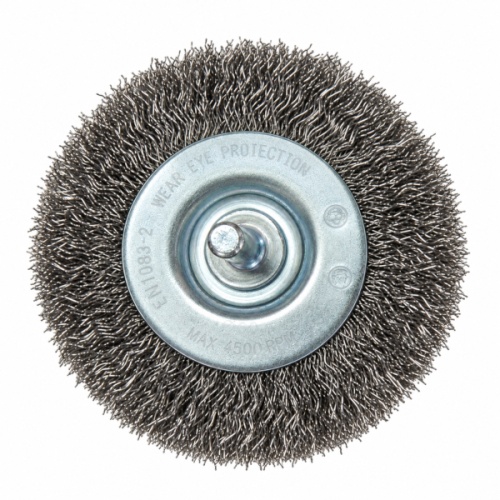 Szczotka druciana tarczowa 75 mm trzpieniowa INOX nierdzewna 0,3 mm.jpg