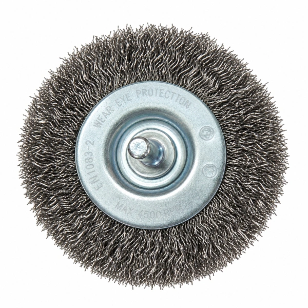 Szczotka druciana tarczowa 75 mm trzpieniowa INOX nierdzewna 0,3 mm.jpg
