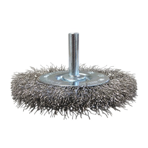 Szczotka druciana tarczowa 100 mm trzpieniowa INOX nierdzewna 0,2 mm.jpg