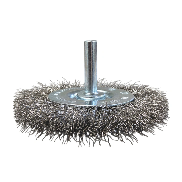 Szczotka druciana tarczowa 100 mm trzpieniowa INOX nierdzewna 0,2 mm.jpg