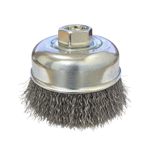 Szczotka druciana doczołowa 100 mm M14 Osborn stalowa 0,30 mm falista.jpg