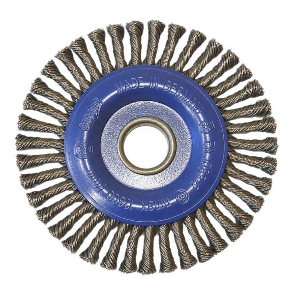 Szczotka druciana tarczowa 125x6 mm stalowa splatana 22,2 mm Osborn.jpg