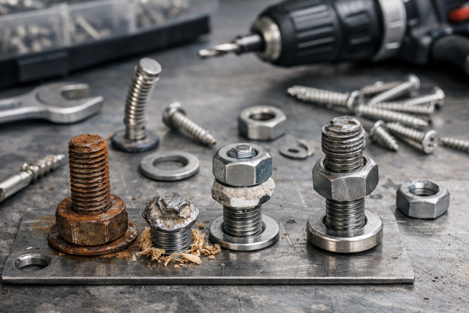 Najczęstsze błędy przy montażu śrub nierdzewnych